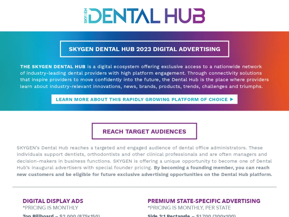 Dental Hub Advertising Sheet